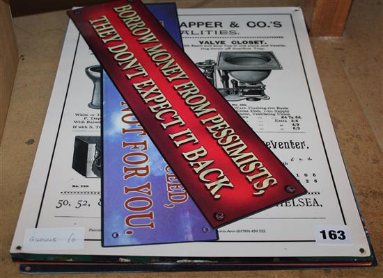 Qty enamel style signs